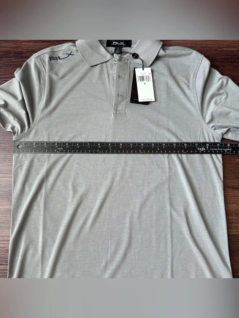 RLX Ralph Lauren Polo Shirt Mens Small Gray Long Sleeve Golf Performance Stretch
